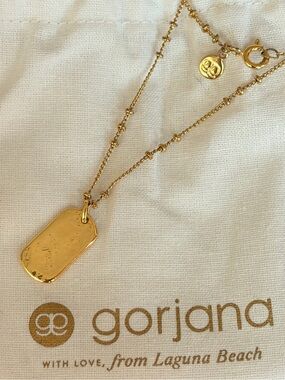 Gorjana Griffin Gold Plated Dog Tag Necklace